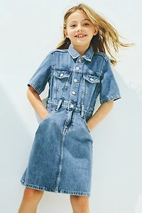 Robe en denim de coton