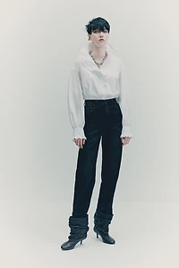 Ruffle-Trimmed Cotton Shirt