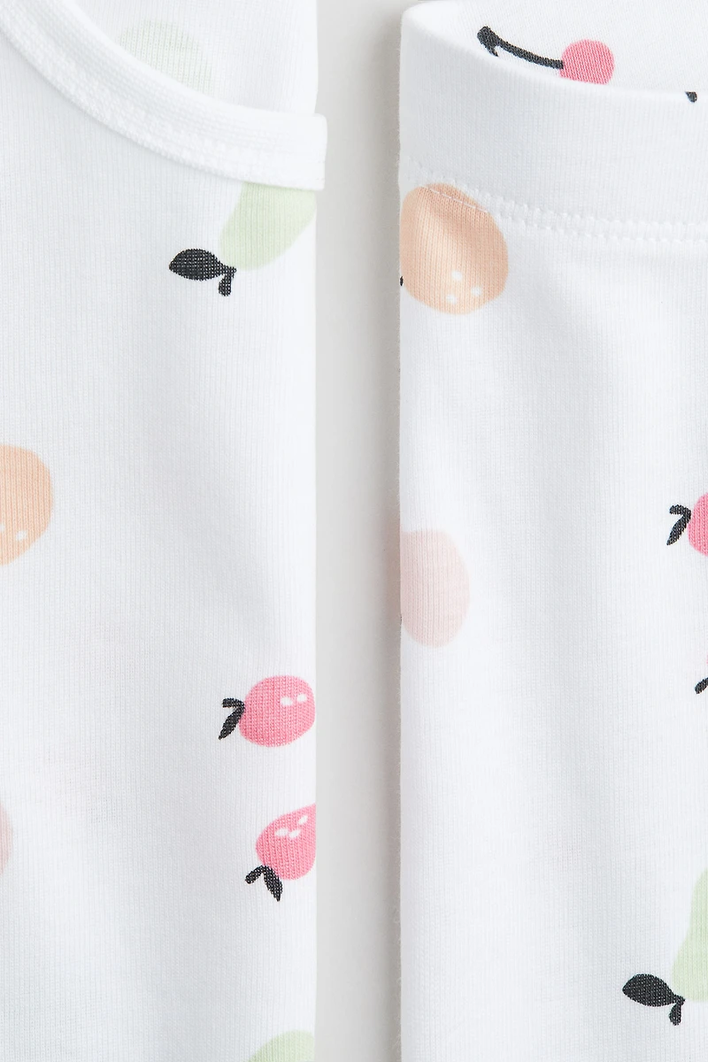 Snug-Fit Printed Cotton Pajamas