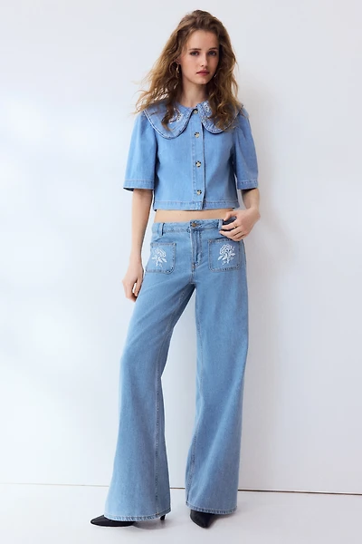 Wide-Leg Regular Waist Jeans