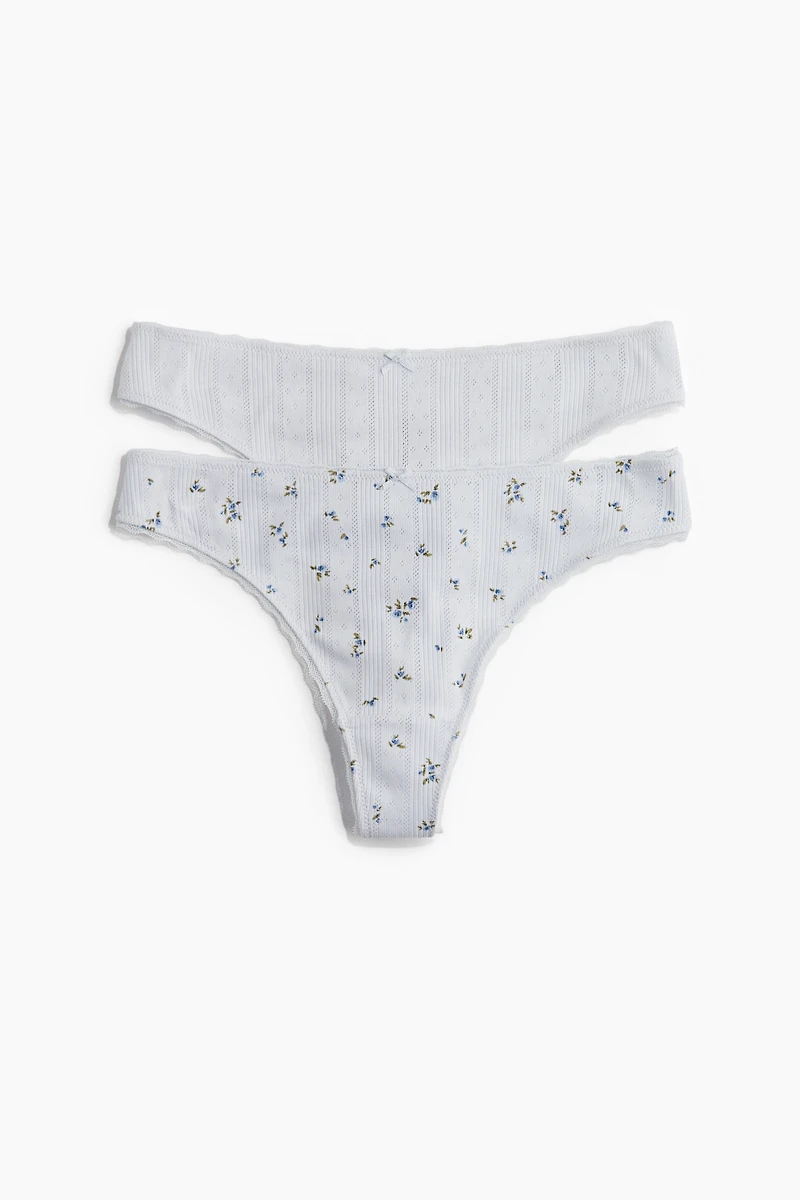 2-pack Pointelle Thong Briefs