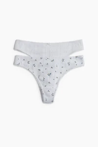 2-pack Pointelle Thong Briefs
