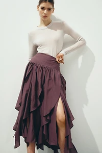 Jupe midi asymétrique