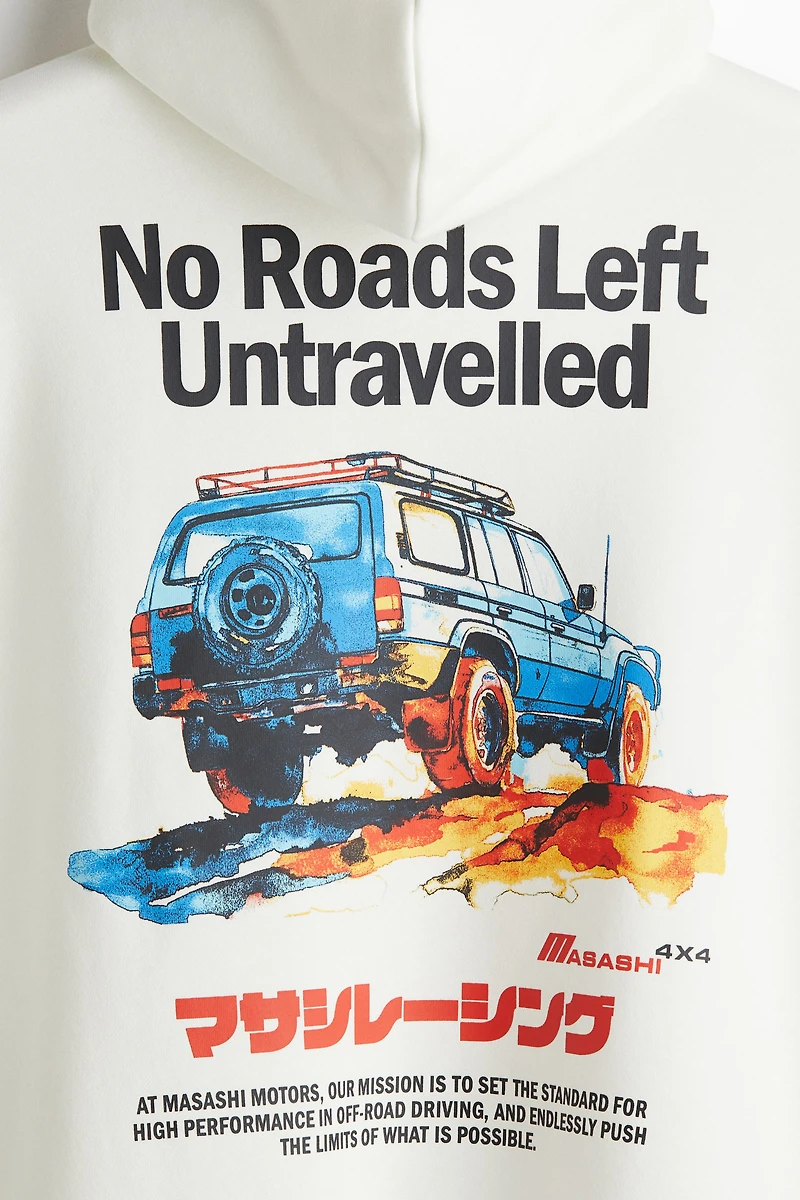 Chandail à capuchon imprimé Coupe Flottante