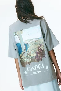 Oversized T-Shirt with Printed Motif