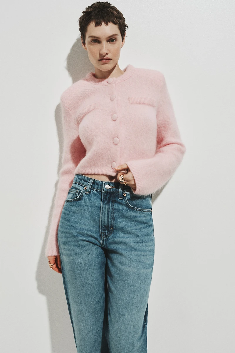 Chandail à épaulettes en mohair mélangé