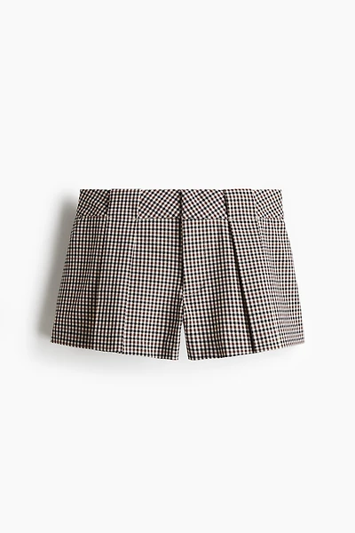 Pleat-Front Mini Shorts