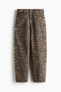 High-Waist Barrel-Leg Ankle Jeans