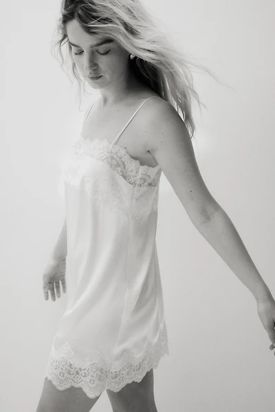 Lace-Trimmed Satin Nightgown