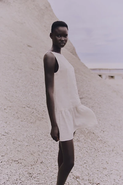 Linen-Blend Dress