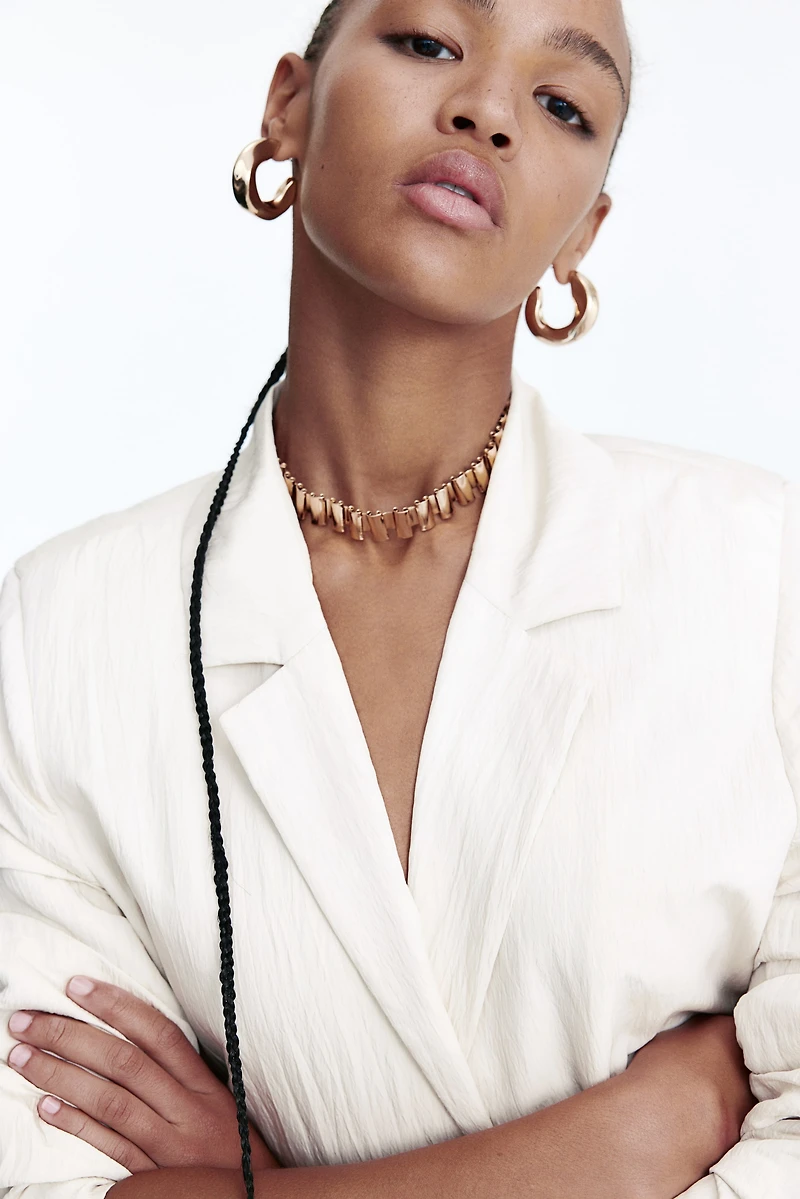 Textured-Weave Blazer