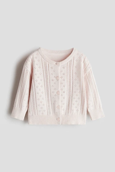 Pattern-knit Cotton Cardigan