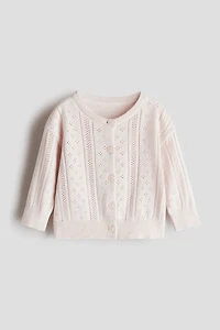 Pattern-knit Cotton Cardigan