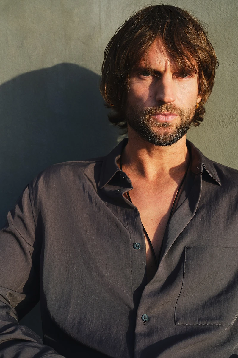 Loose-Fit Satin Shirt