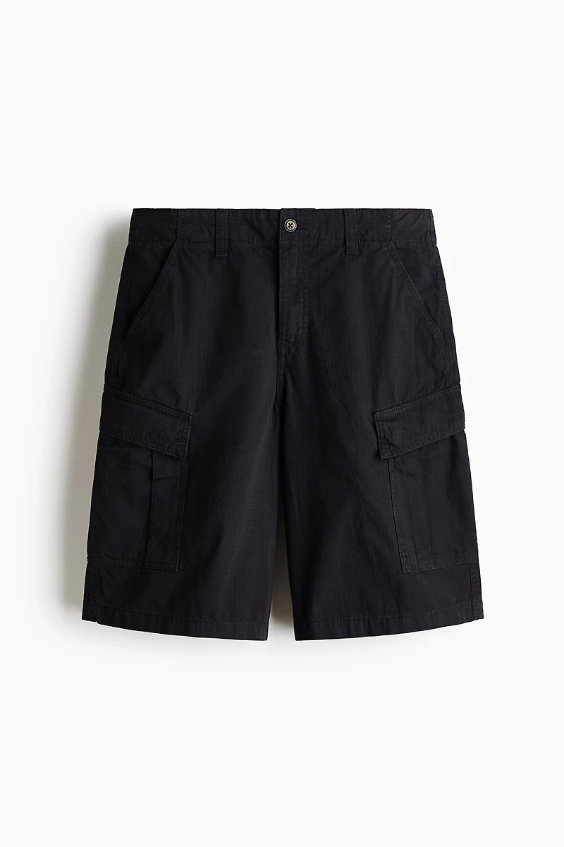 Loose-Fit Cotton Cargo Shorts