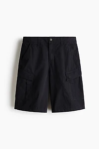 Loose-Fit Cotton Cargo Shorts