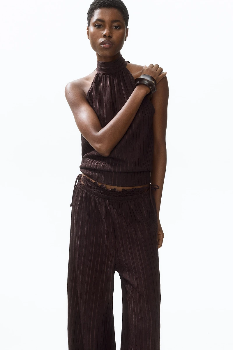 Pantalon froissé avec taille élastique