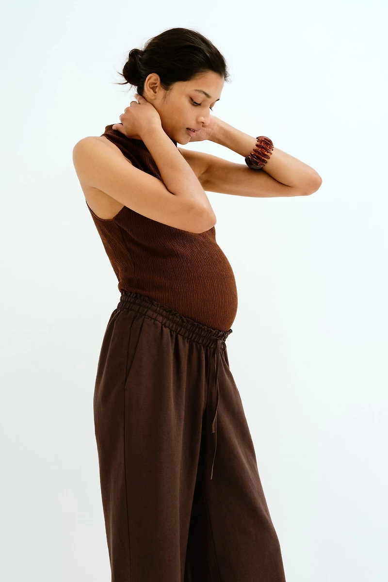 MAMA Before & After Linen-Blend Pants