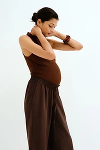 MAMA Before & After Linen-Blend Pants