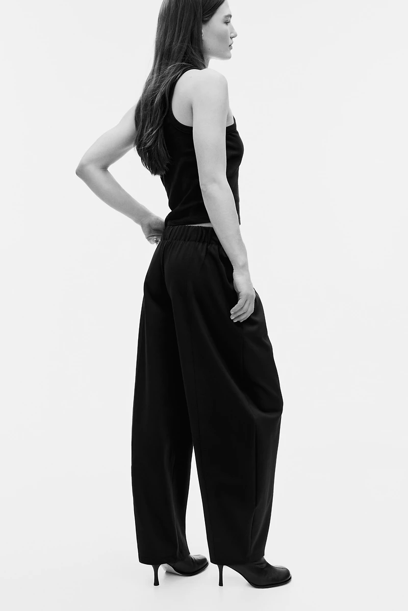 Barrel-Leg Ponte Pants