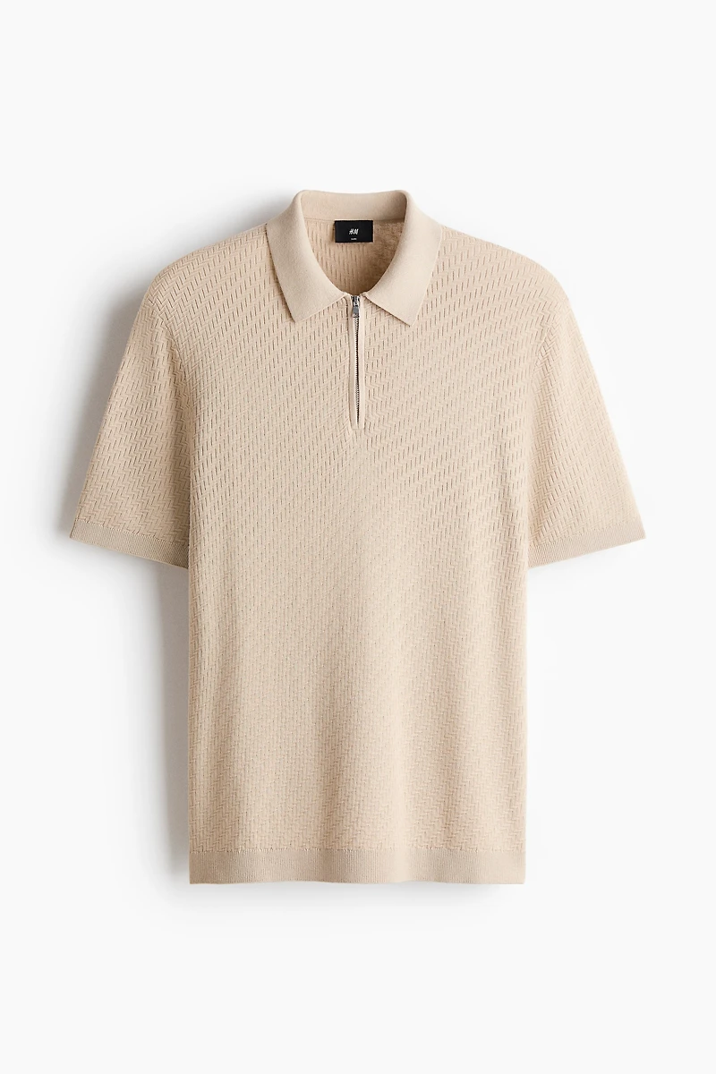 Slim-Fit Textured Polo Shirt