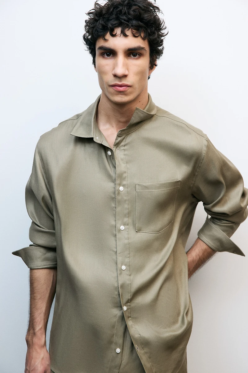 Easy Care Regular-Fit Linen-Blend Shirt