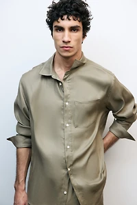 Easy Care Regular-Fit Linen-Blend Shirt