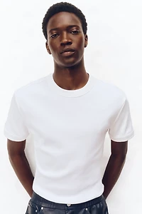 T-shirt en coton côtelé
