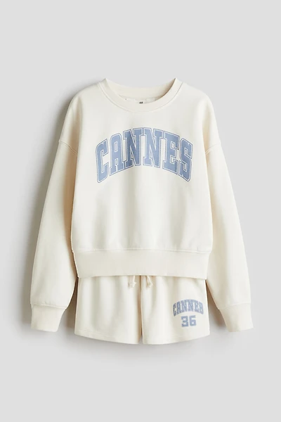 2-Piece Sweatshirt and Shorts Set