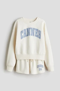 2-Piece Sweatshirt and Shorts Set