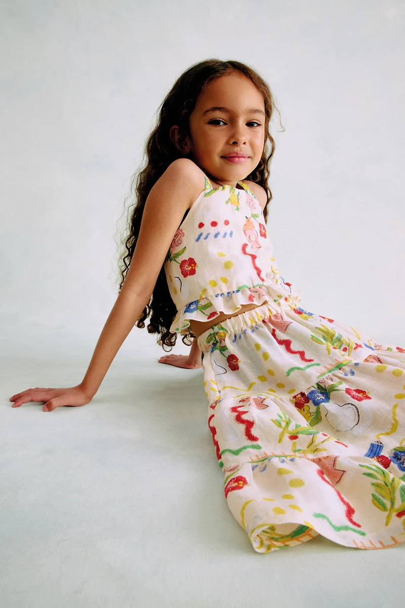 2-Piece Printed Linen Set