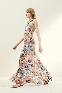 Draped Patterned Dress