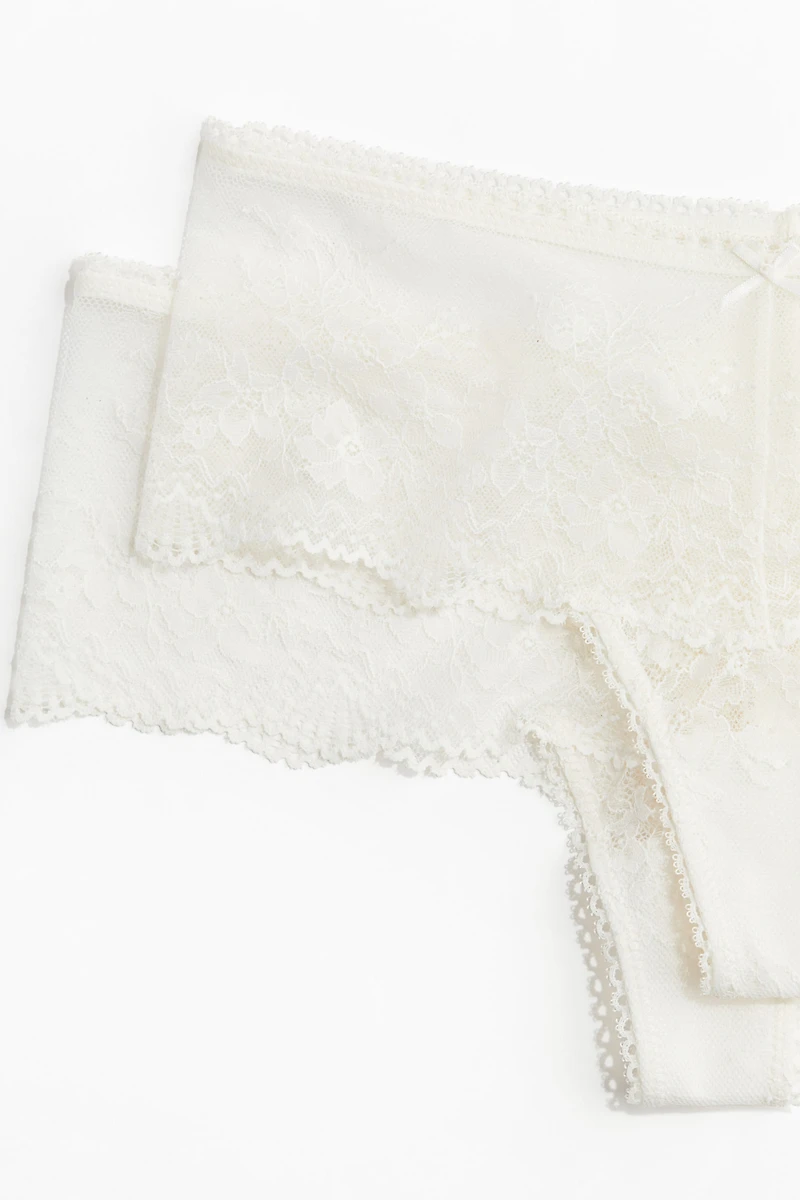 2-Pack Lace Thong Briefs