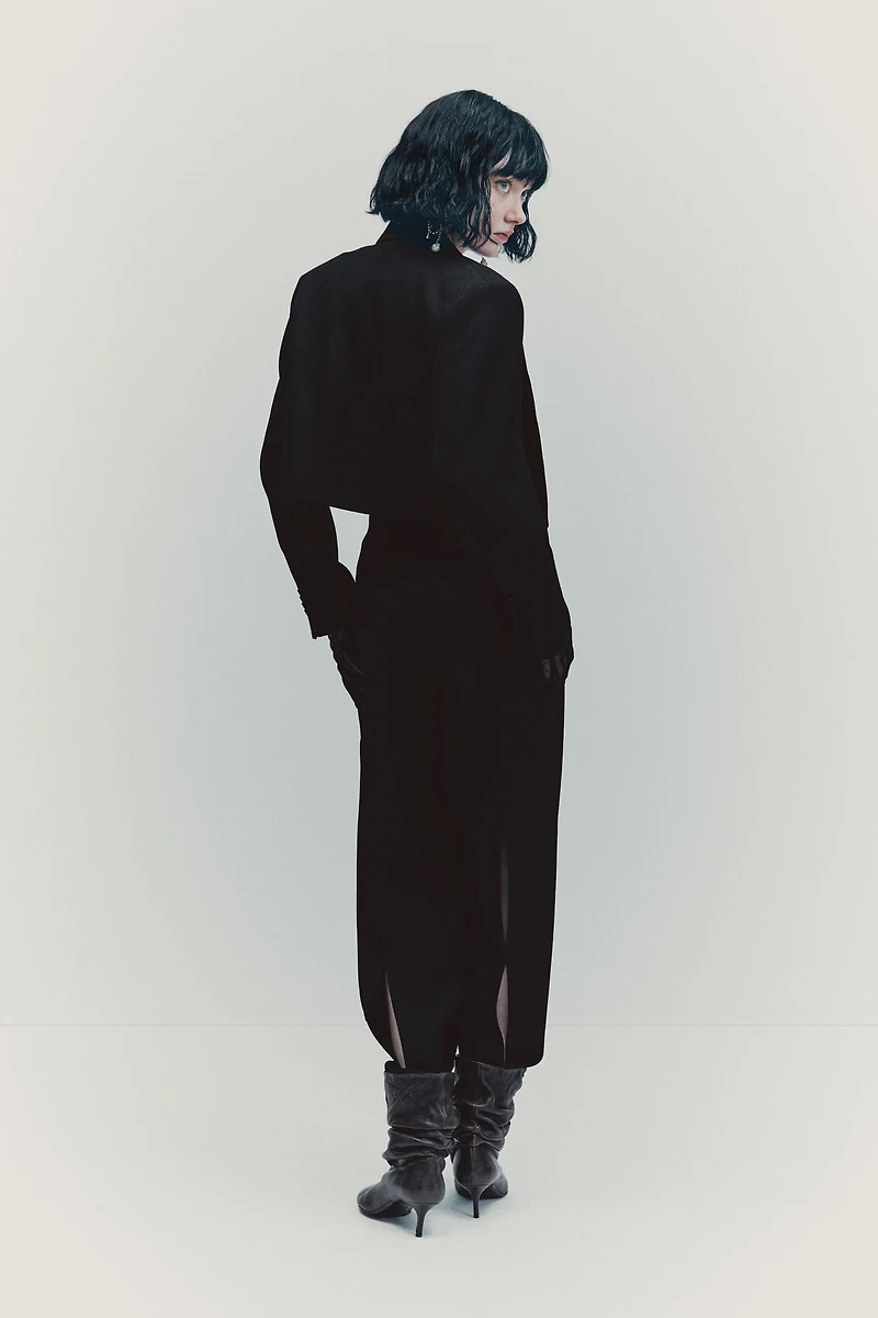 Pantalon en laine avec fentes