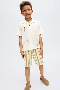Cotton Seersucker Polo Shirt