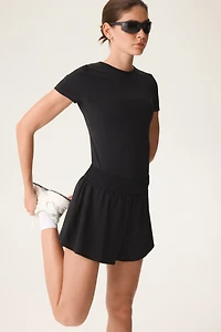 Layered Sports Shorts with Pocket