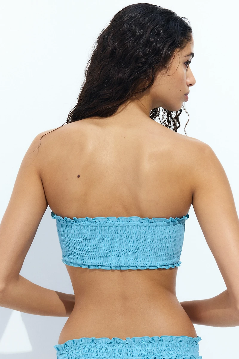 Smocked Bandeau Bikini Top