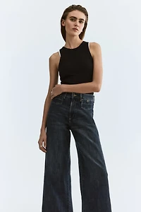 Wide High Waist Ankle Jeans