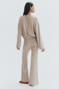 Flared fine-knit trousers