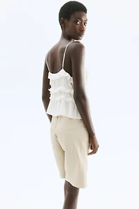 Ruffle-Trimmed Strappy Top