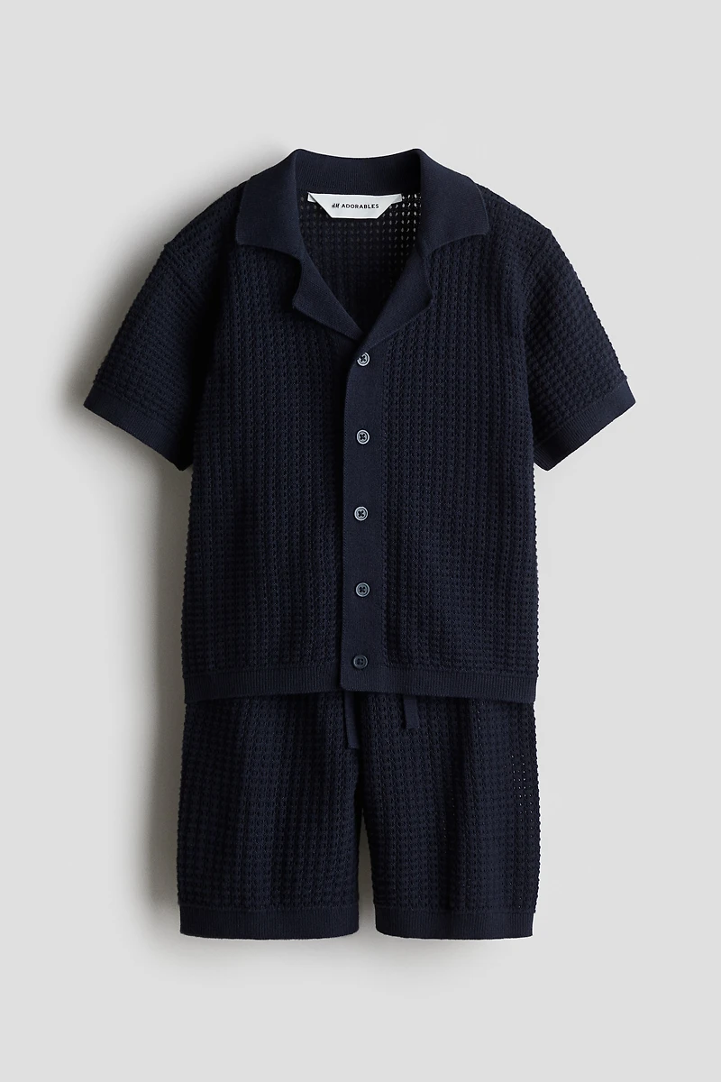 2-piece Pointelle-Knit Cotton Set
