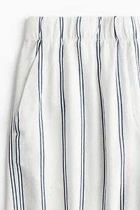 Wide-Leg Linen-Blend Pants