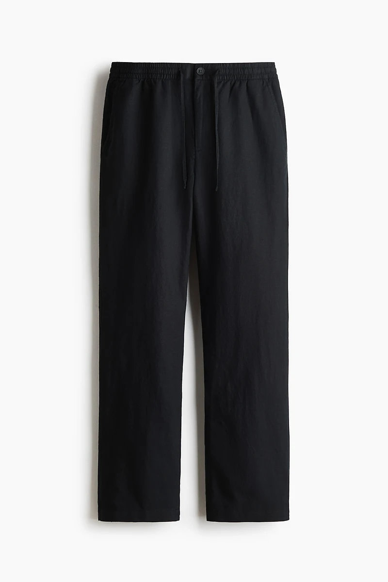 Regular-Fit Linen-Blend Pants