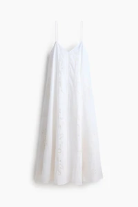 Cotton Dress with Eyelet Embroidery