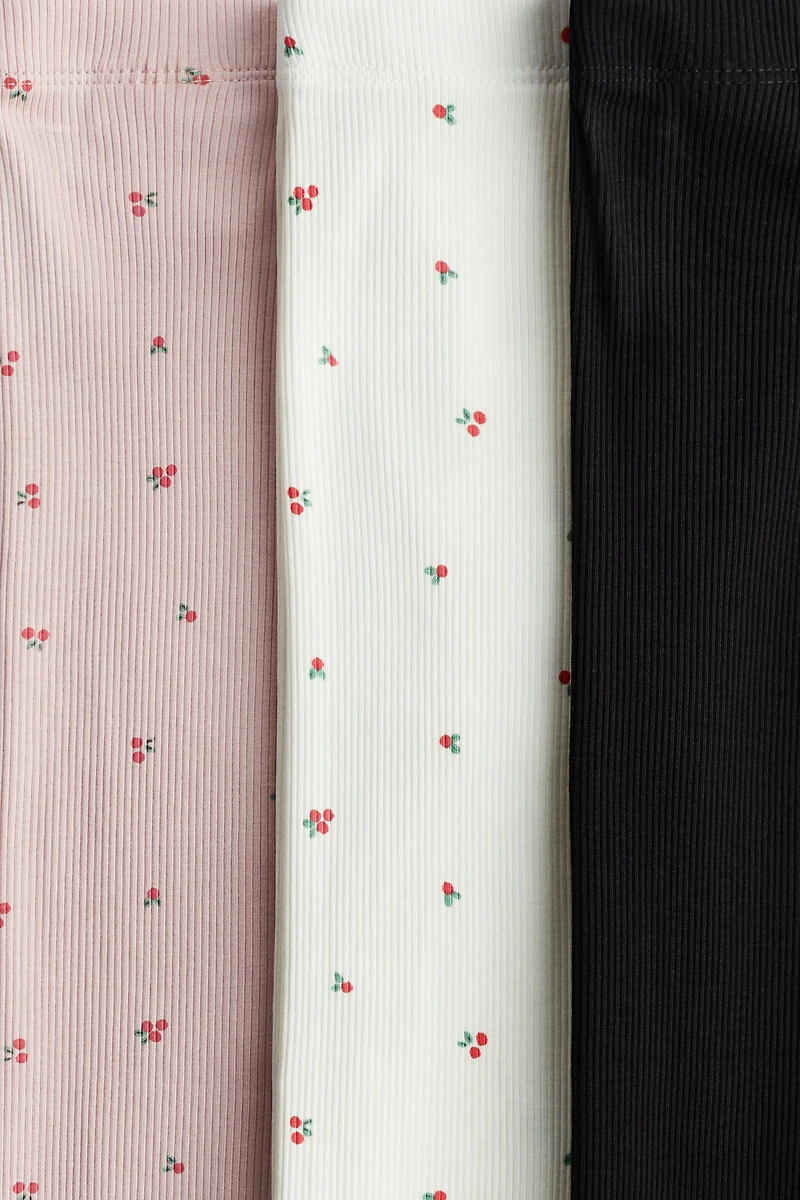 Lot de 3 leggings côtelés en coton