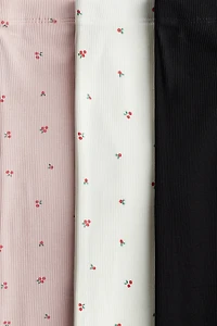Lot de 3 leggings côtelés en coton