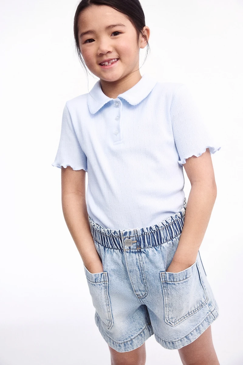 Loose Fit Denim Shorts