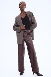 Pantalon à jambes droites en tissu enduit