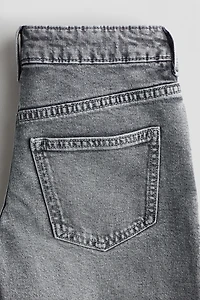 Wide-Leg Low Denim Shorts