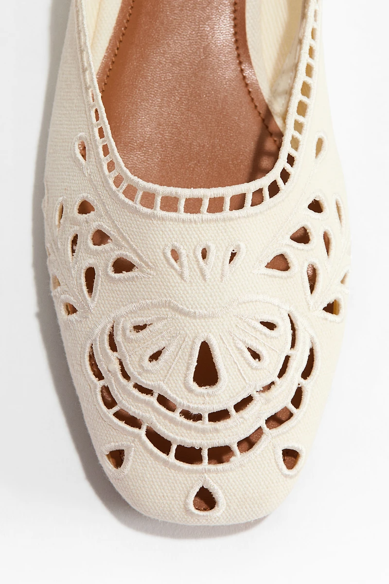 Eyelet-Embroidered Slingbacks